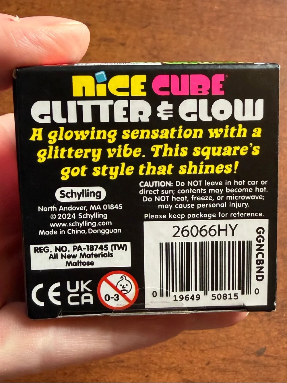 Authentic Needoh Nice Cube Glitter & Glow Super Solid Squish pink